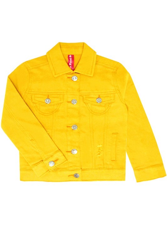 Girl's Premium Denim Solid Color Jacket_3