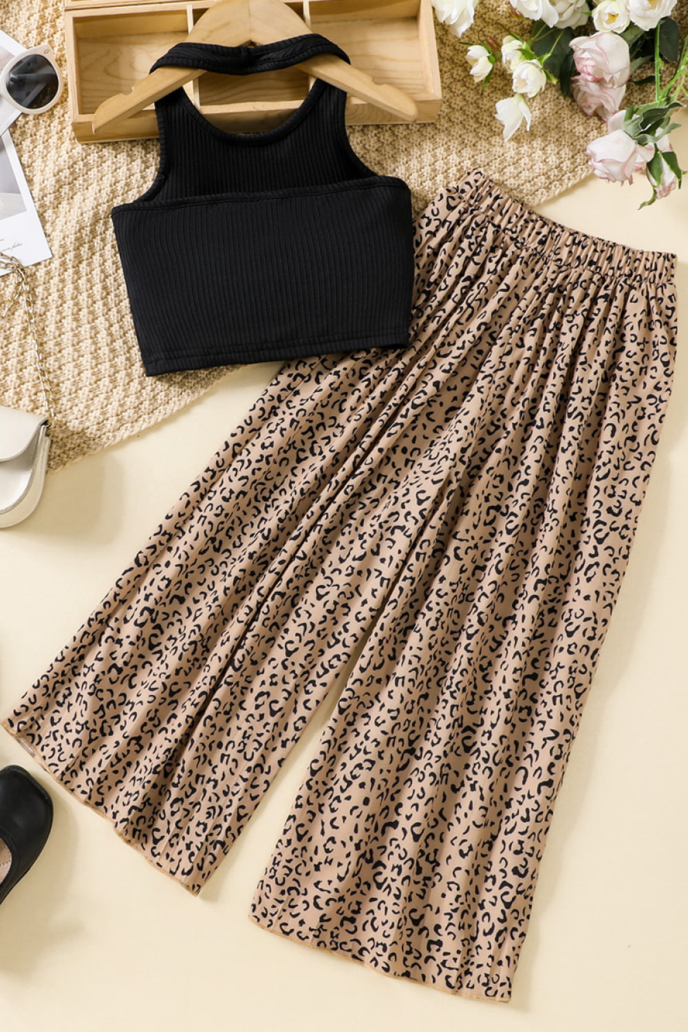 Girls Ribbed Tank and Leopard Culottes Set_14