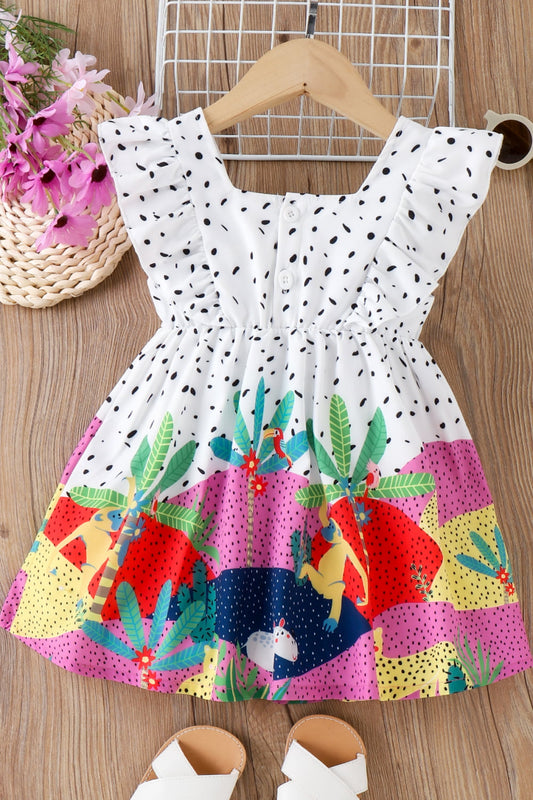 Girls Printed Ruffled Dress_0