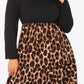 Leopard Color Bock Collared Long Sleeve Dress_5