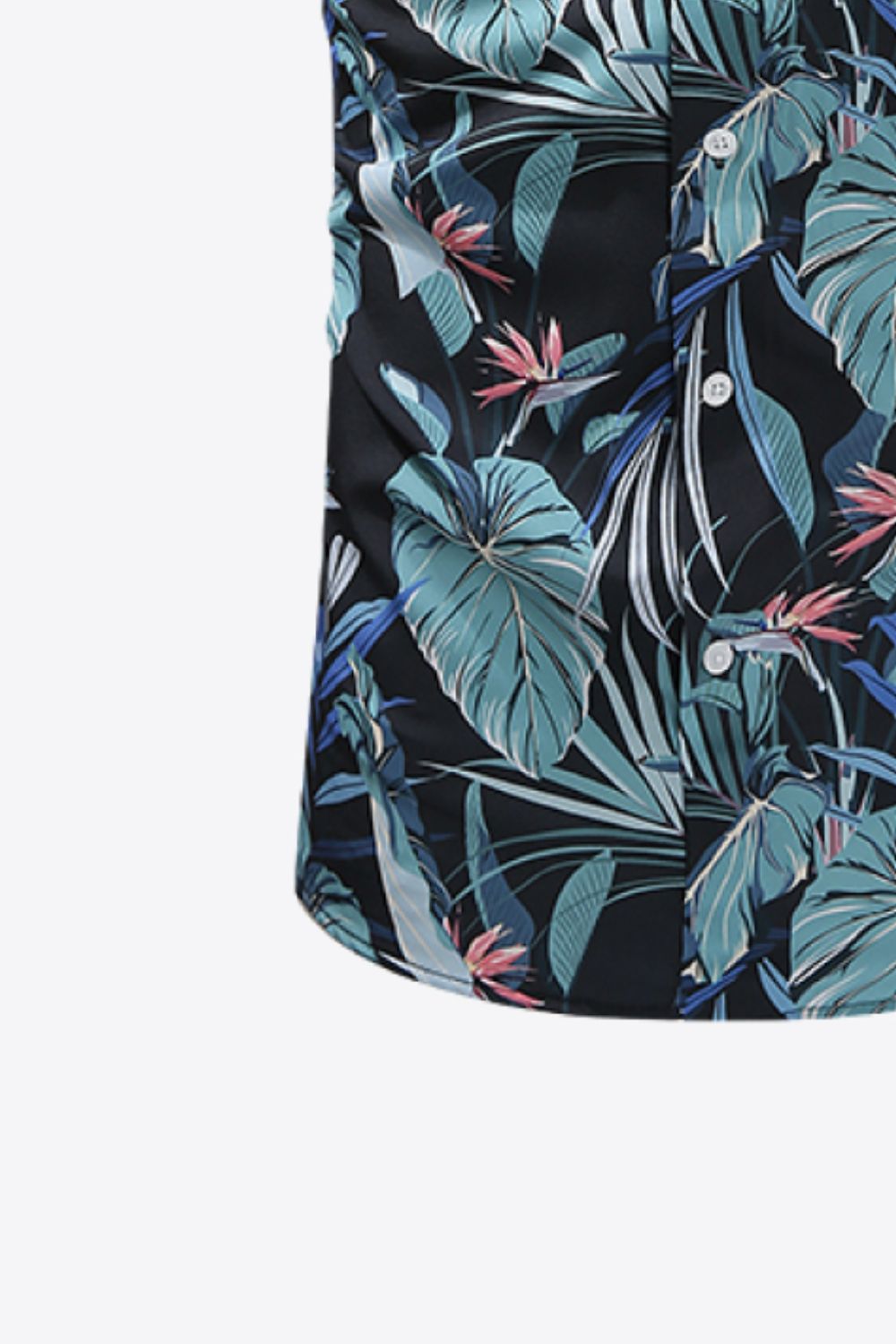 Botanical Print Button-Front Short Sleeve Pocket Shirt_7