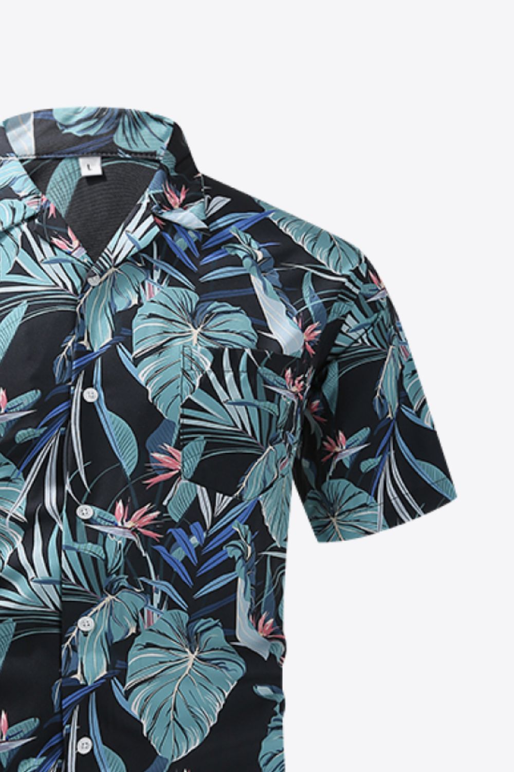 Botanical Print Button-Front Short Sleeve Pocket Shirt_8