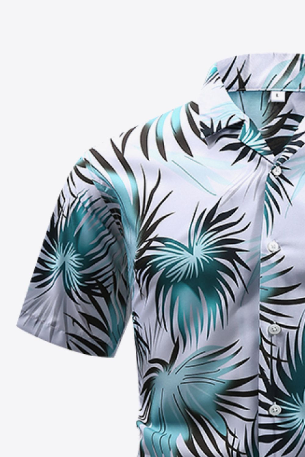 Botanical Print Button-Front Short Sleeve Pocket Shirt_10