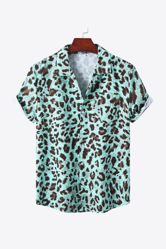 Leopard Button Down Collared Shirt_0