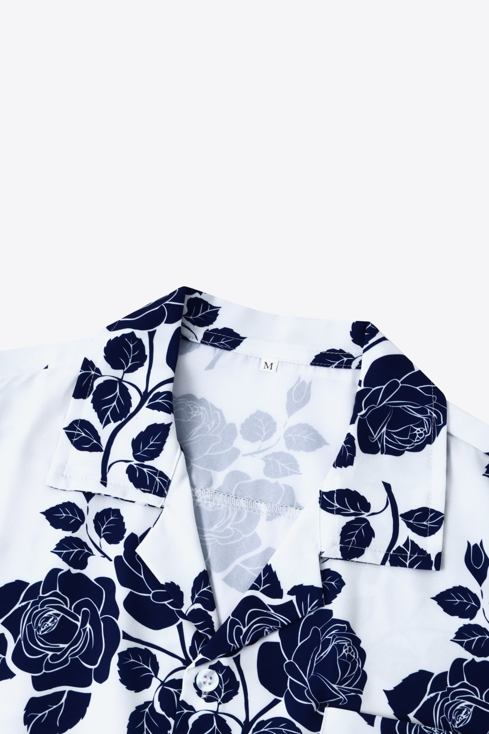 Floral Lapel Collar Short Sleeve Shirt_2
