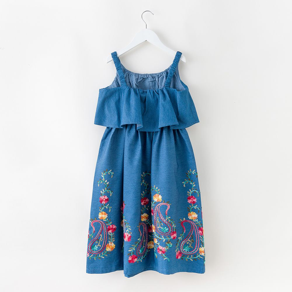Girl's Embroidered Flower Sleeveless Dress_2