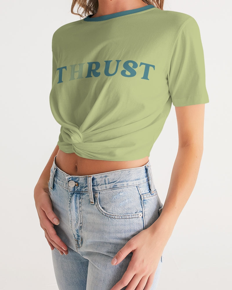 Trust Set Twist-Front Cropped Tee