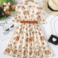 Girls Floral Tied Puff Sleeve Dress