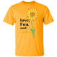 Love, Fun, Sunflower Youth Cotton T-Shirt