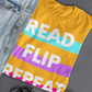 Read, Flip, Repeat T-shirt (white)