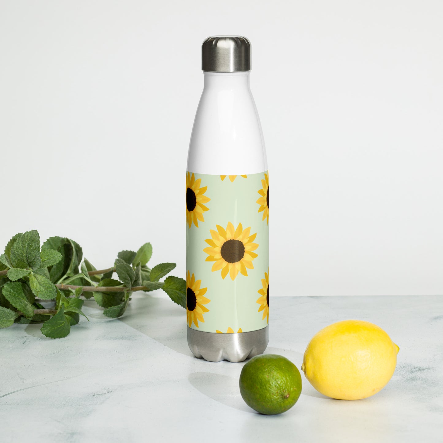 Friendly Sunflower Stainless Steel Water Bottle